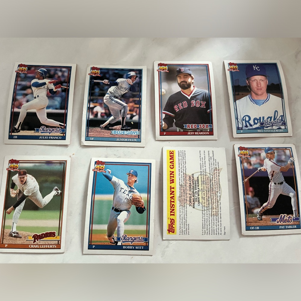 Set of 13 1991 Topps Baseball Cards